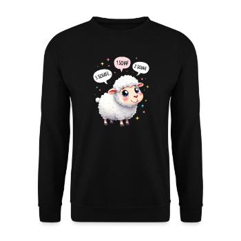 Sheep Sleep Shirt Sleeping Night Shepherd Gift - Unisex Sweatshirt - black - Front - Alina (178cm) & Michal (187cm)