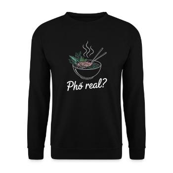 Pho Real Vietnamese Soup Pho - Unisex Sweatshirt - black - Front - Alina (178cm) & Michal (187cm)