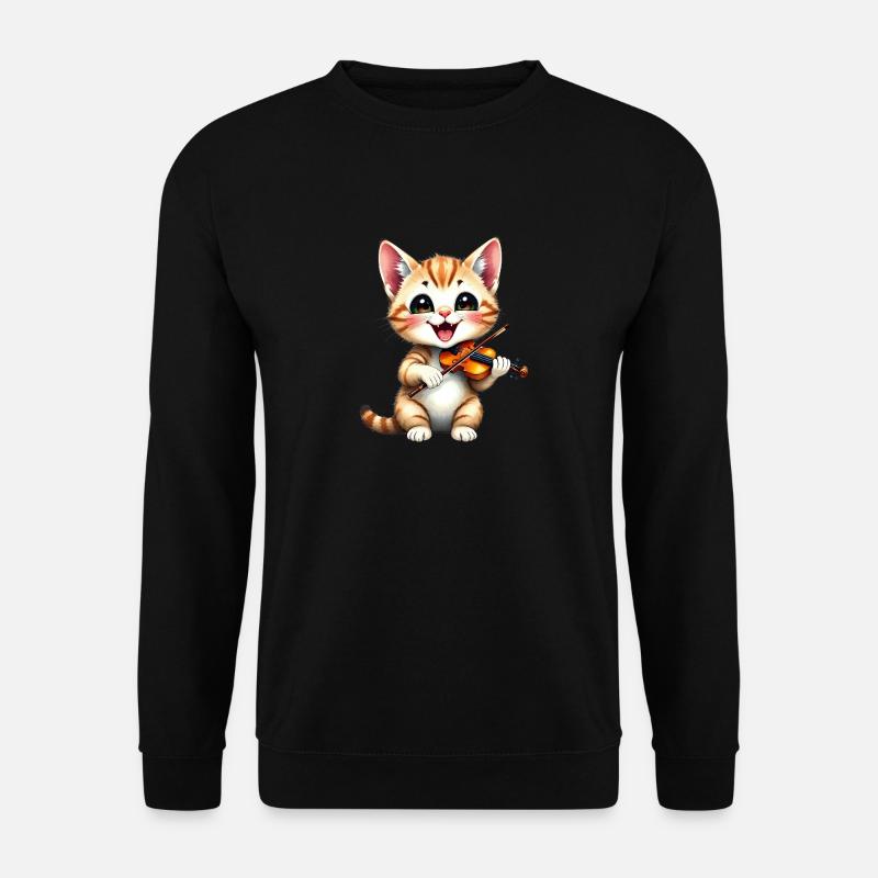 Kitten plays violin - Unisex Sweatshirt - black