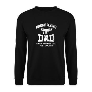 Drone Flying Father Saying - Unisex Sweatshirt - black - Front - Alina (178cm) & Michal (187cm)