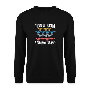 Il n'y a jamais trop de drones - Sweat-shirt Unisexe - noir - Devant - Alina (178cm) & Michal (187cm)