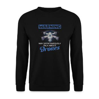 Lustige Drohne Sprüche Pilot - Unisex Pullover - Schwarz - Vorne - Alina (178cm) & Michal (187cm)