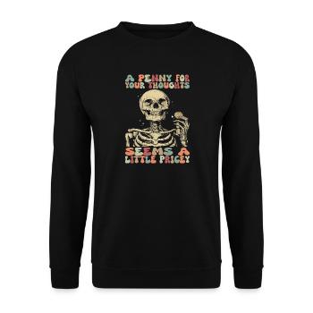 Sarkastisches Skelett Halloween Skull - Unisex Pullover - Schwarz - Vorne - Alina (178cm) & Michal (187cm)