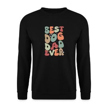 Best dog dad ever Vintage - Unisex Pullover - Schwarz - Vorne - Alina (178cm) & Michal (187cm)