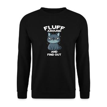 Peluche autour et découvre le chat - Sweat-shirt Unisexe - noir - Devant - Alina (178cm) & Michal (187cm)