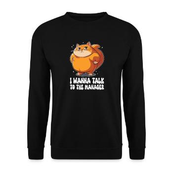 Gros chat avec drôle de dicton karen - Sweat-shirt Unisexe - noir - Devant - Alina (178cm) & Michal (187cm)