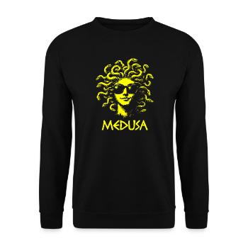Medusa mit Sonnenbrille - Unisex Pullover - Schwarz - Vorne - Alina (178cm) & Michal (187cm)