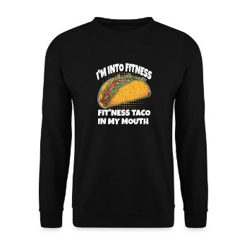 Taco Fitness dans ma bouche - Sweat-shirt Unisexe - noir - Devant - Alina (178cm) & Michal (187cm)