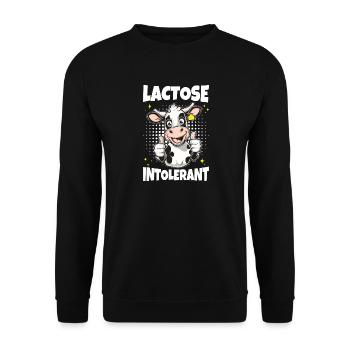Lactose Intolerant Milk Cow - Unisex Sweatshirt - black - Front - Alina (178cm) & Michal (187cm)