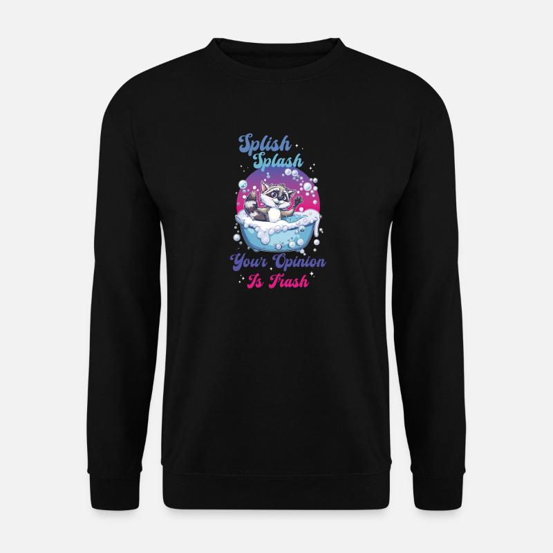 Waschbär Splish Splash - Unisex Pullover - Schwarz