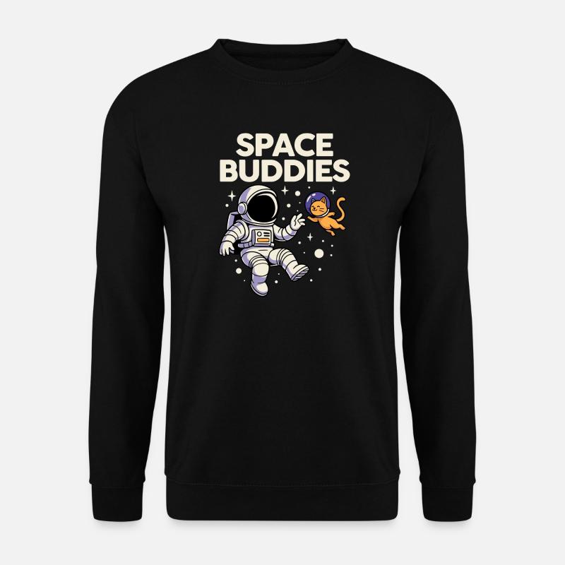 Space Friends: Astronaut Cat - Unisex Sweatshirt - black