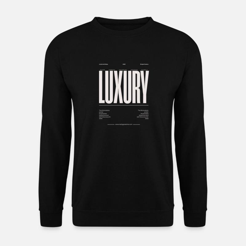 Luxus Großbuchstaben Typografie - Unisex Pullover - Schwarz