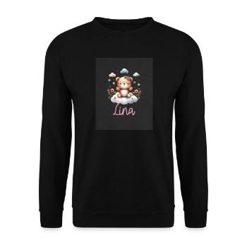 Lina  - Unisex Pullover - Schwarz - Vorne - Alina (178cm) & Michal (187cm)