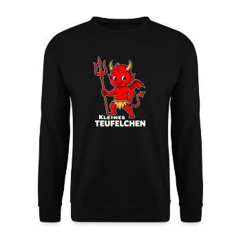 Devil Costume Halloween Little Devil Trident - Unisex Sweatshirt - black - Front - Alina (178cm) & Michal (187cm)