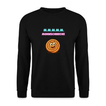 Mohnschnecke Cartoon – Fröhlicher Roll-Charme - Unisex Pullover - Schwarz - Vorne - Alina (178cm) & Michal (187cm)