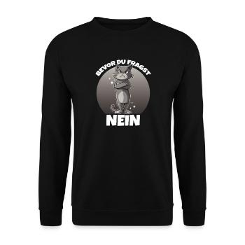 Grim Cat No Saying - Unisex Sweatshirt - black - Front - Alina (178cm) & Michal (187cm)