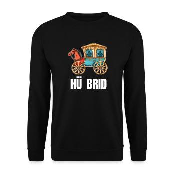 Hü Brid - Funny Hybrid Car - Horse - Unisex Sweatshirt - black - Front - Alina (178cm) & Michal (187cm)