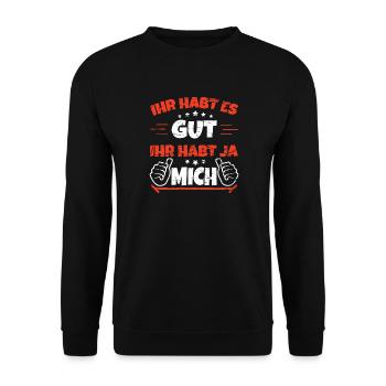 Humour Spruch Tu l’as vraiment bien Tu m’as - Sweat-shirt Unisexe - noir - Devant - Alina (178cm) & Michal (187cm)