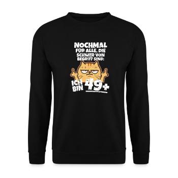 Middle Finger Cat 50 Birthday - Unisex Sweatshirt - black - Front - Alina (178cm) & Michal (187cm)