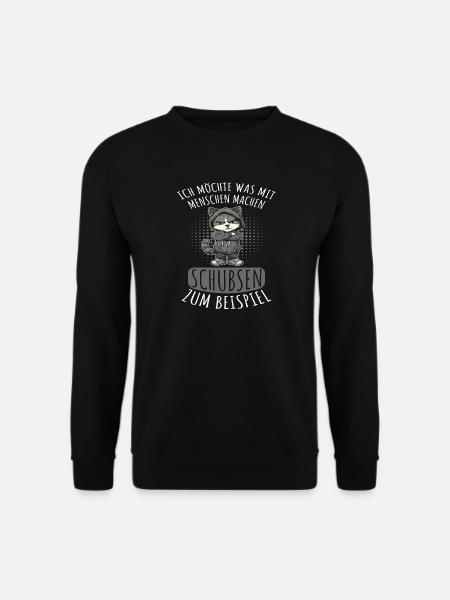 Menschen Schubsen Lustiger Spruch - Unisex Pullover - Schwarz
