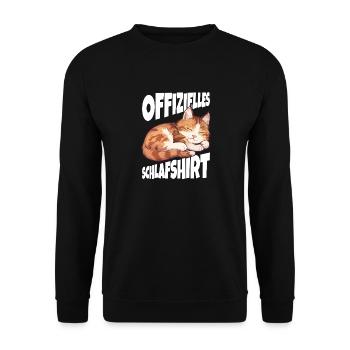Chemise de nuit officielle chat - Sweat-shirt Unisexe - noir - Devant - Alina (178cm) & Michal (187cm)