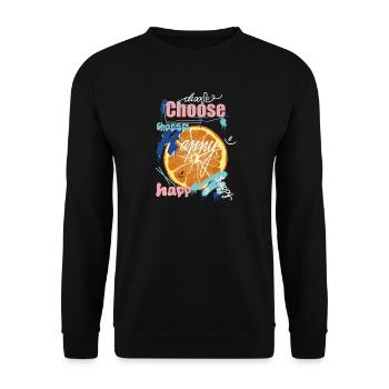Orange Joy Collage - Unisex Sweatshirt - black - Front - Alina (178cm) & Michal (187cm)