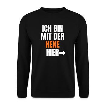 I'm with the witch here - Unisex Sweatshirt - black - Front - Alina (178cm) & Michal (187cm)