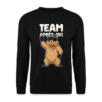 Team Apres Ski Party Crew Snow Skiing Ski Funny - Unisex Sweatshirt - black - Front - Alina (178cm) & Michal (187cm)