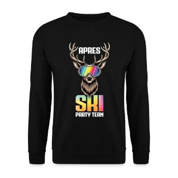 Apres Ski Party Team Deer Snow Skiing Ski - Unisex Sweatshirt - black - Front - Alina (178cm) & Michal (187cm)