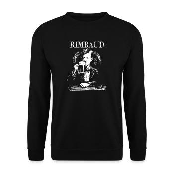 Rimbaud Toast Vintage Print - Sweat-shirt Unisexe - noir - Devant - Alina (178cm) & Michal (187cm)