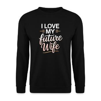 Ich liebe meine zukünftige Frau - Unisex Pullover - Schwarz - Vorne - Alina (178cm) & Michal (187cm)