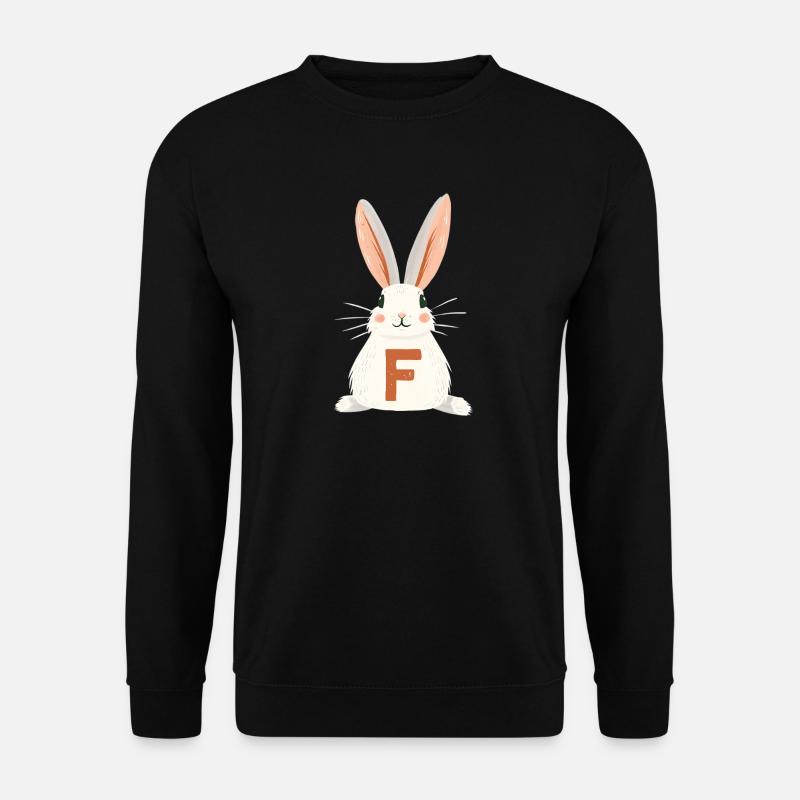 F -Buchstabe - Hase - Personalisierbar - Unisex Pullover - Schwarz