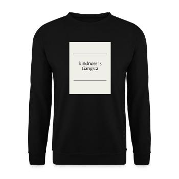 Inhimillisyys_on_uusi_musta-3 - Sweat-shirt Unisexe - noir - Devant - Alina (178cm) & Michal (187cm)