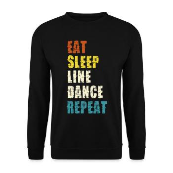 Line Dance Lebensstil Slogan - Unisex Pullover - Schwarz - Vorne - Alina (178cm) & Michal (187cm)