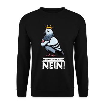 Before you ask: pigeons, fanciers, birds - Unisex Sweatshirt - black - Front - Alina (178cm) & Michal (187cm)