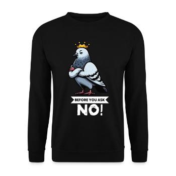 Avant de demander Pigeon Pigeons Pigeons Lovers Pigeon Bird - Sweat-shirt Unisexe - noir - Devant - Alina (178cm) & Michal (187cm)