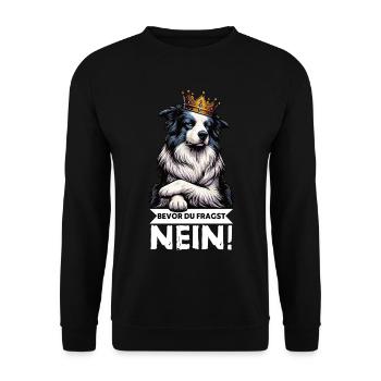 Avant que vous ne demandiez : Border Collie, Chien de Troupeau, Chien Collie - Sweat-shirt Unisexe - noir - Devant - Alina (178cm) & Michal (187cm)