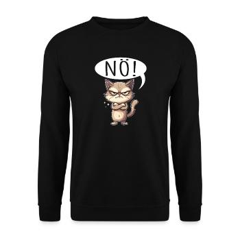 Cool Cat Nope funny saying grumpy - Unisex Sweatshirt - black - Front - Alina (178cm) & Michal (187cm)