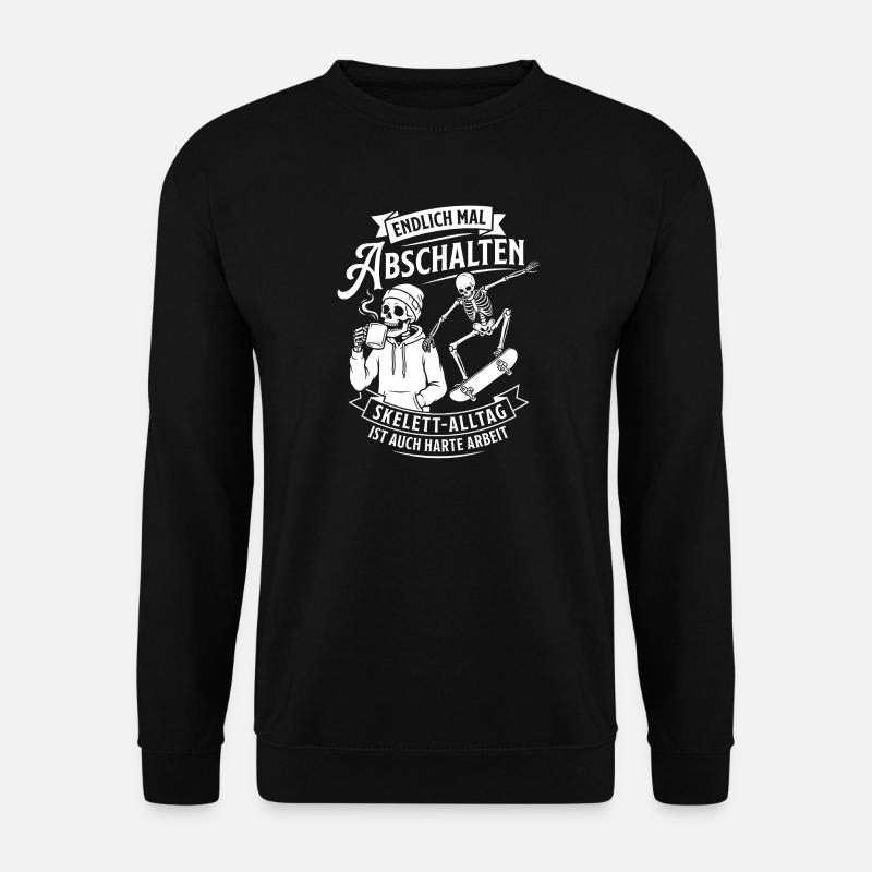 Abschalten mit Skelett-Skate - Unisex Pullover - Schwarz