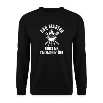 Maître du BBQ Smokin' Hot - Sweat-shirt Unisexe - noir - Devant - Alina (178cm) & Michal (187cm)
