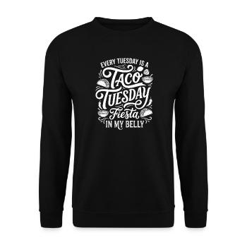 Taco Tuesday Fiesta Typografie - Unisex Pullover - Schwarz - Vorne - Alina (178cm) & Michal (187cm)
