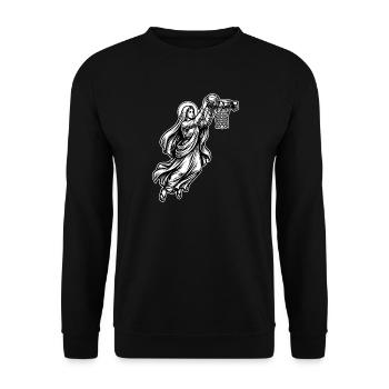 Slam Dunk Mary - Funny Basketball Meme - Unisex Sweatshirt - black - Front - Alina (178cm) & Michal (187cm)