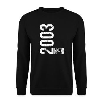 23rd Birthday Man Woman 23 Years 2003 Gift - Unisex Sweatshirt - black - Front - Alina (178cm) & Michal (187cm)
