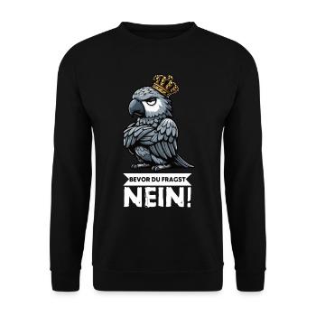 Avant que vous ne demandiez : pas de perroquet gris d’Afrique, perroquet, perroquet, perroquet, perroquet - Sweat-shirt Unisexe - noir - Devant - Alina (178cm) & Michal (187cm)