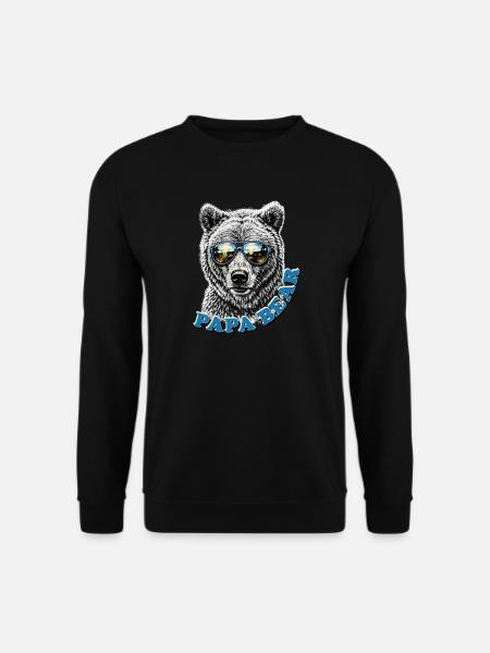 Papa Bear – Retro Vatertag Geschenkidee - Unisex Pullover - Schwarz