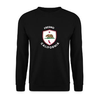 Fresno Shield Bear Emblem - Unisex Sweatshirt - black - Front - Alina (178cm) & Michal (187cm)