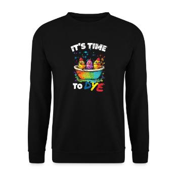 Couleurs drôles de teinture d’œufs pour artistes de Pâques - Sweat-shirt Unisexe - noir - Devant - Alina (178cm) & Michal (187cm)