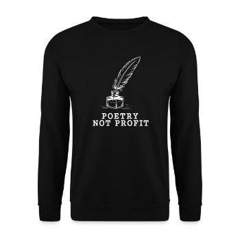 Poesie-Nicht-Profit-Feder - Unisex Pullover - Schwarz - Vorne - Alina (178cm) & Michal (187cm)