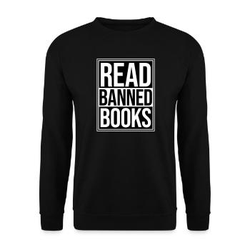 Read Banned Books Verbotene Bücher Lesen Freiheit - Unisex Sweatshirt - black - Front - Alina (178cm) & Michal (187cm)