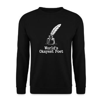 Okayest Poet Feather Ink - Unisex Sweatshirt - black - Front - Alina (178cm) & Michal (187cm)